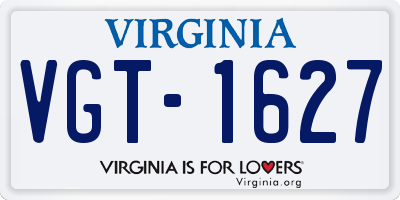 VA license plate VGT1627