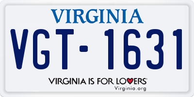 VA license plate VGT1631