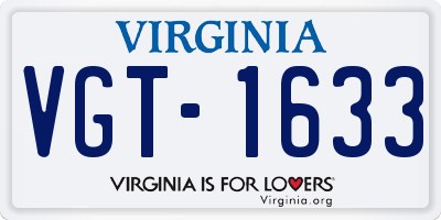 VA license plate VGT1633