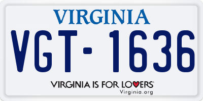 VA license plate VGT1636