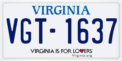 VA license plate VGT1637