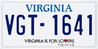 VA license plate VGT1641