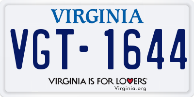 VA license plate VGT1644