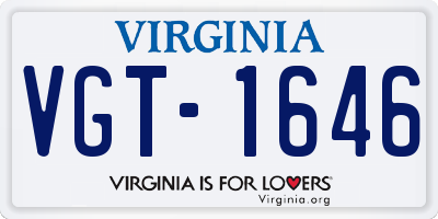 VA license plate VGT1646