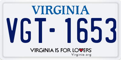 VA license plate VGT1653