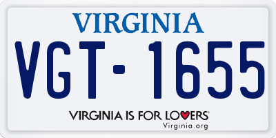VA license plate VGT1655
