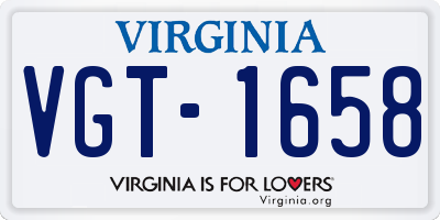 VA license plate VGT1658