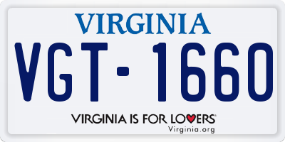 VA license plate VGT1660