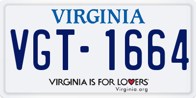 VA license plate VGT1664