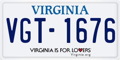 VA license plate VGT1676