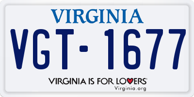 VA license plate VGT1677