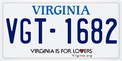 VA license plate VGT1682
