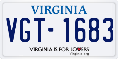 VA license plate VGT1683