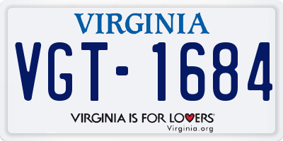 VA license plate VGT1684