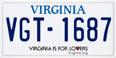 VA license plate VGT1687