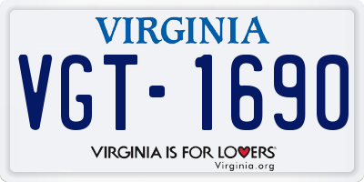 VA license plate VGT1690