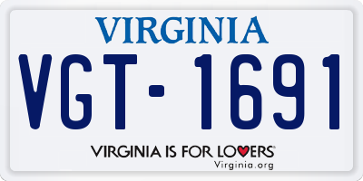 VA license plate VGT1691