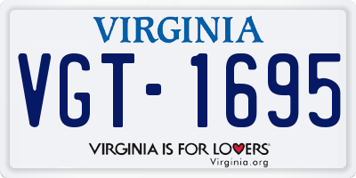 VA license plate VGT1695
