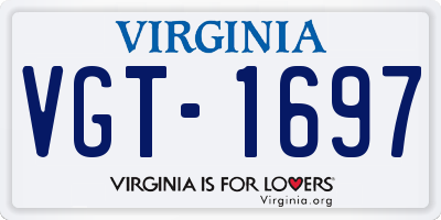 VA license plate VGT1697