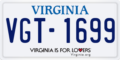 VA license plate VGT1699