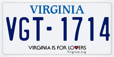 VA license plate VGT1714