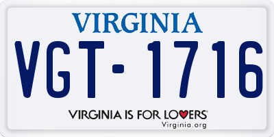 VA license plate VGT1716