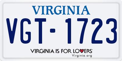 VA license plate VGT1723
