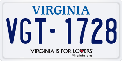 VA license plate VGT1728