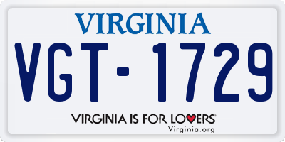 VA license plate VGT1729