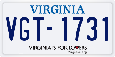 VA license plate VGT1731