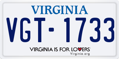 VA license plate VGT1733
