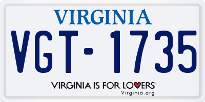 VA license plate VGT1735