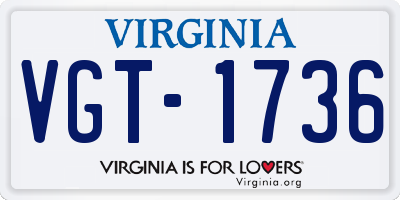 VA license plate VGT1736