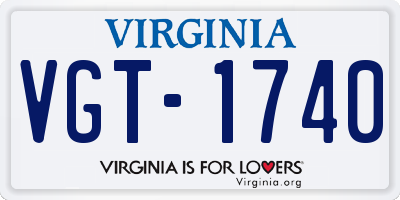 VA license plate VGT1740