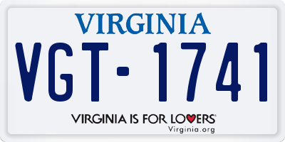 VA license plate VGT1741