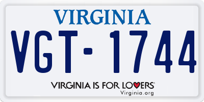 VA license plate VGT1744