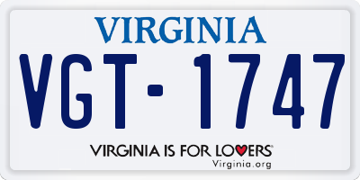 VA license plate VGT1747
