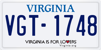 VA license plate VGT1748