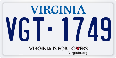 VA license plate VGT1749