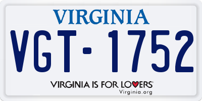 VA license plate VGT1752