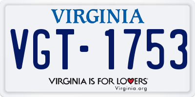 VA license plate VGT1753
