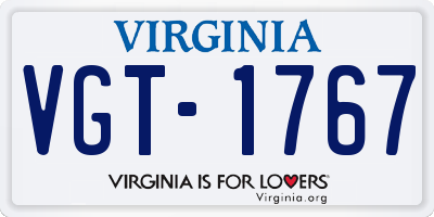 VA license plate VGT1767