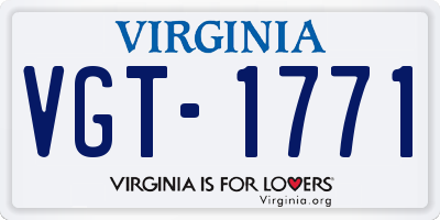 VA license plate VGT1771