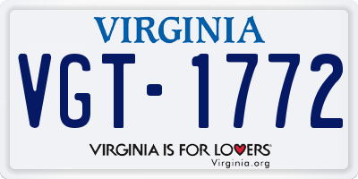 VA license plate VGT1772