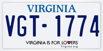 VA license plate VGT1774