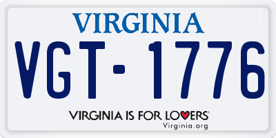 VA license plate VGT1776