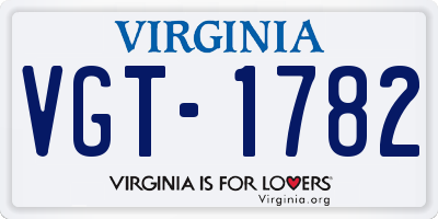 VA license plate VGT1782