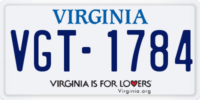 VA license plate VGT1784