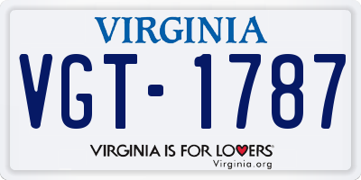 VA license plate VGT1787