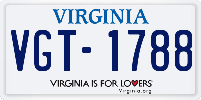 VA license plate VGT1788